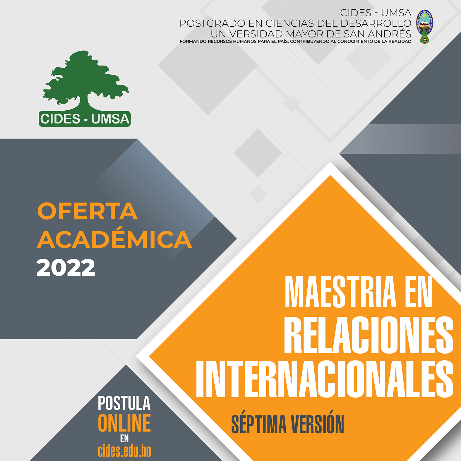 MAESTRÍA RELACIONES INTERNACIONALES - OFERTA ACADÉMICA 2022